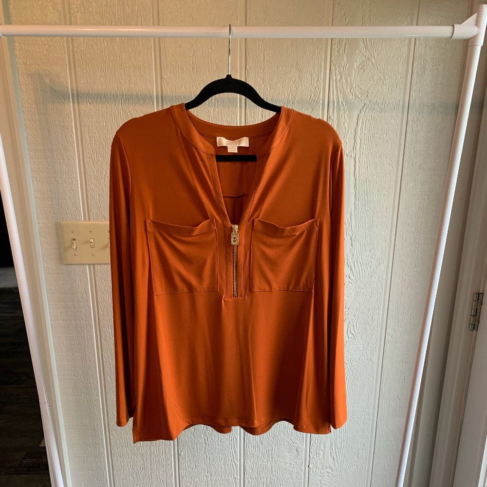 Michael Kors long sleeve blouse- burnt orange- XL